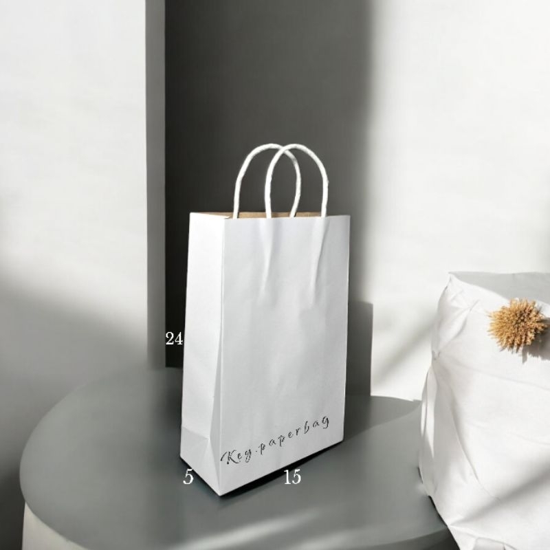 

Paper Bag Putih Size Small 15x5x24 Tali Kertas