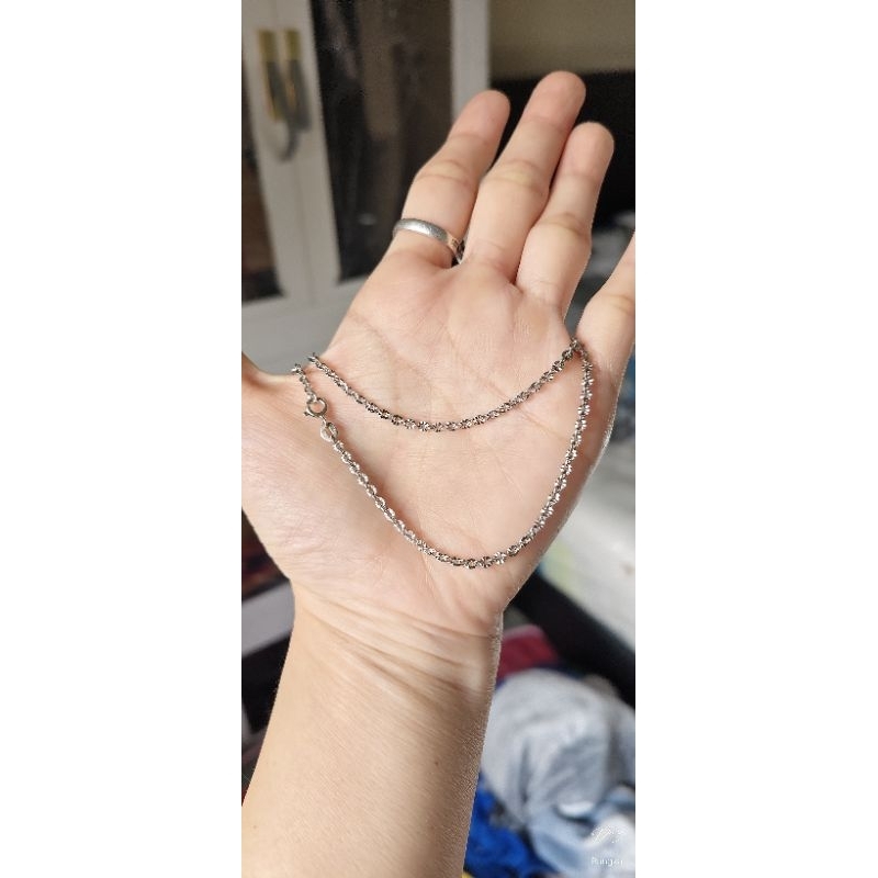 SECOND Kalung Rantai Nori Ukir Dewasa -+50Cm Perak Krum 925 SECOND