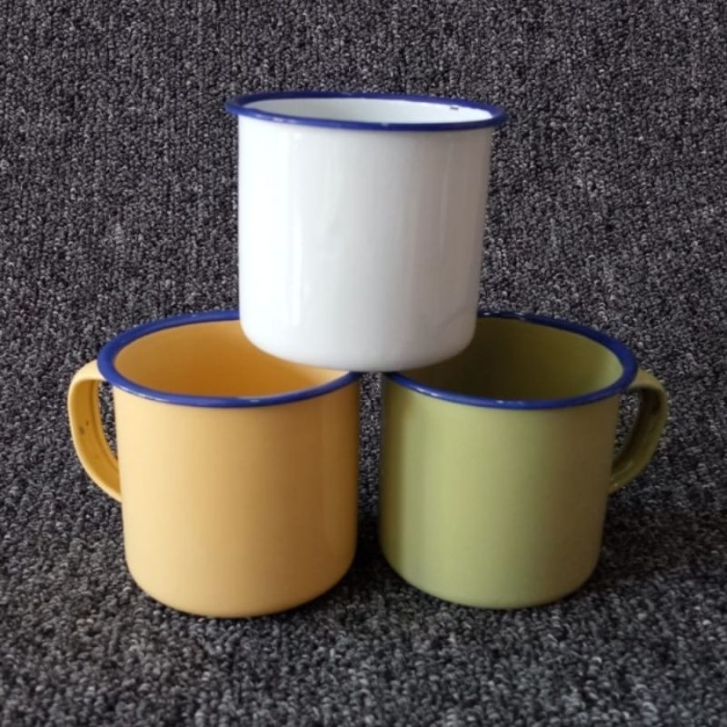Cangkir Mug Enamel Polos