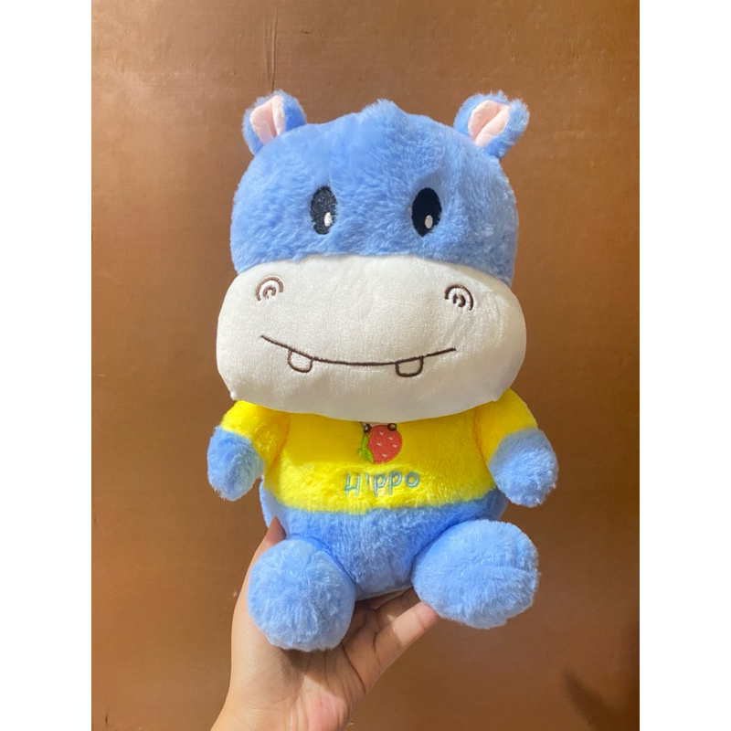 Boneka Karakter Hippo Biru Lucu size 32cm / Boneka Hippo / Boneka Hippo Biru