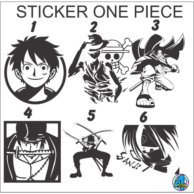 

cutting sticker MOTOR HELM LUFY/AKAGAMI/ZORO/SANJI