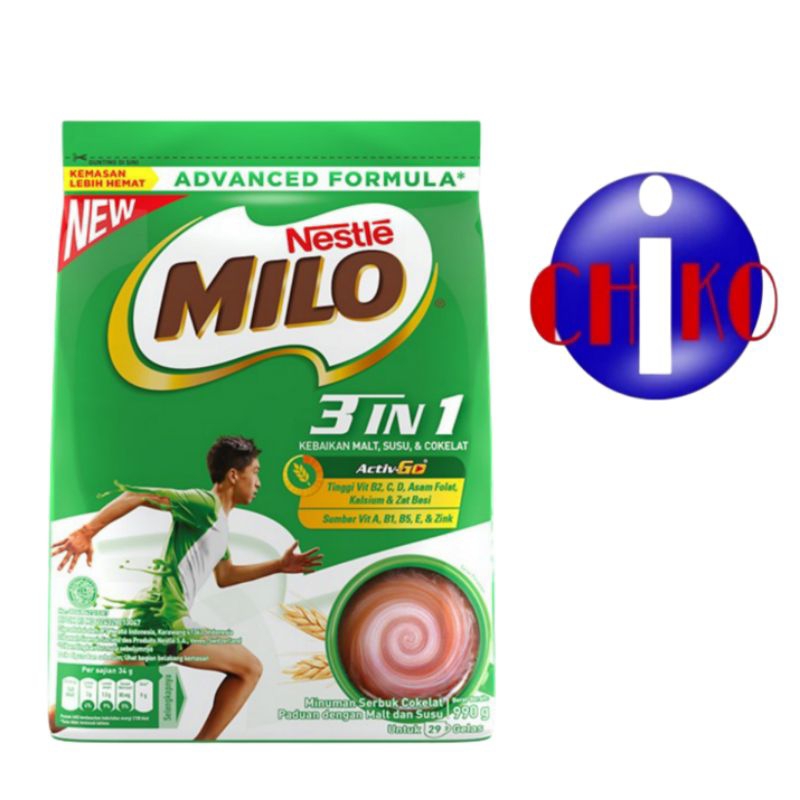 

SUSU BUBUK MILO 3 IN 1 990 GRAM