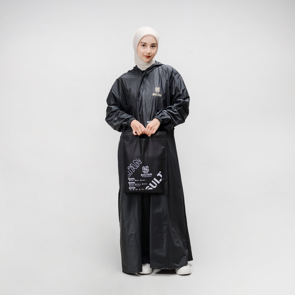 JAS HUJAN GAMIS SULTAN Wanita Dewasa Hitam Army Merah Maroon Navy