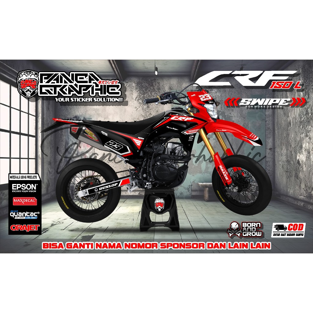 DECAL CRF 150 / STIKER CRF /DECAL CRF / HOLOGRAM / FULL BODY BISA CUSTOM NAMA NOMOR SPONSOR