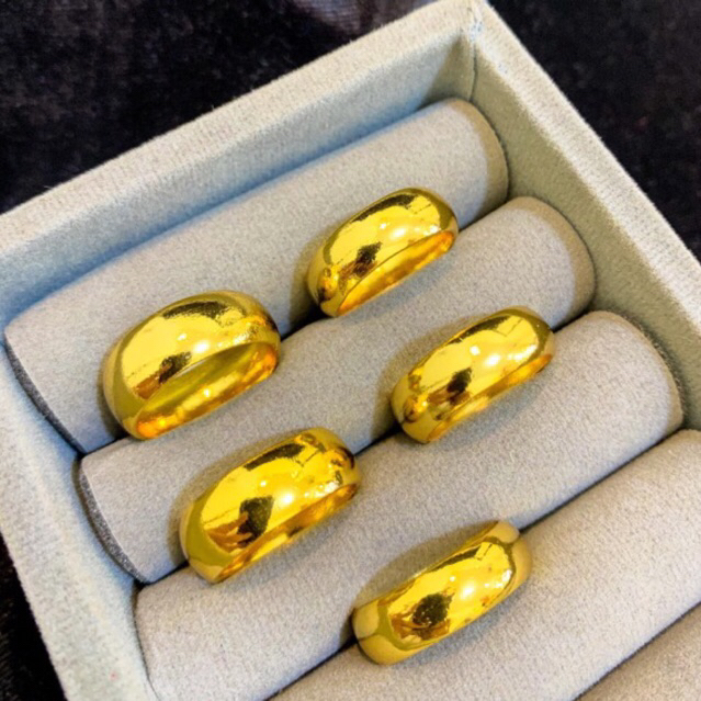 cincin kawin Lapis Emas 24krt Crum Emas Muda 8 gram Cincin Cewek Replika Premium Gold