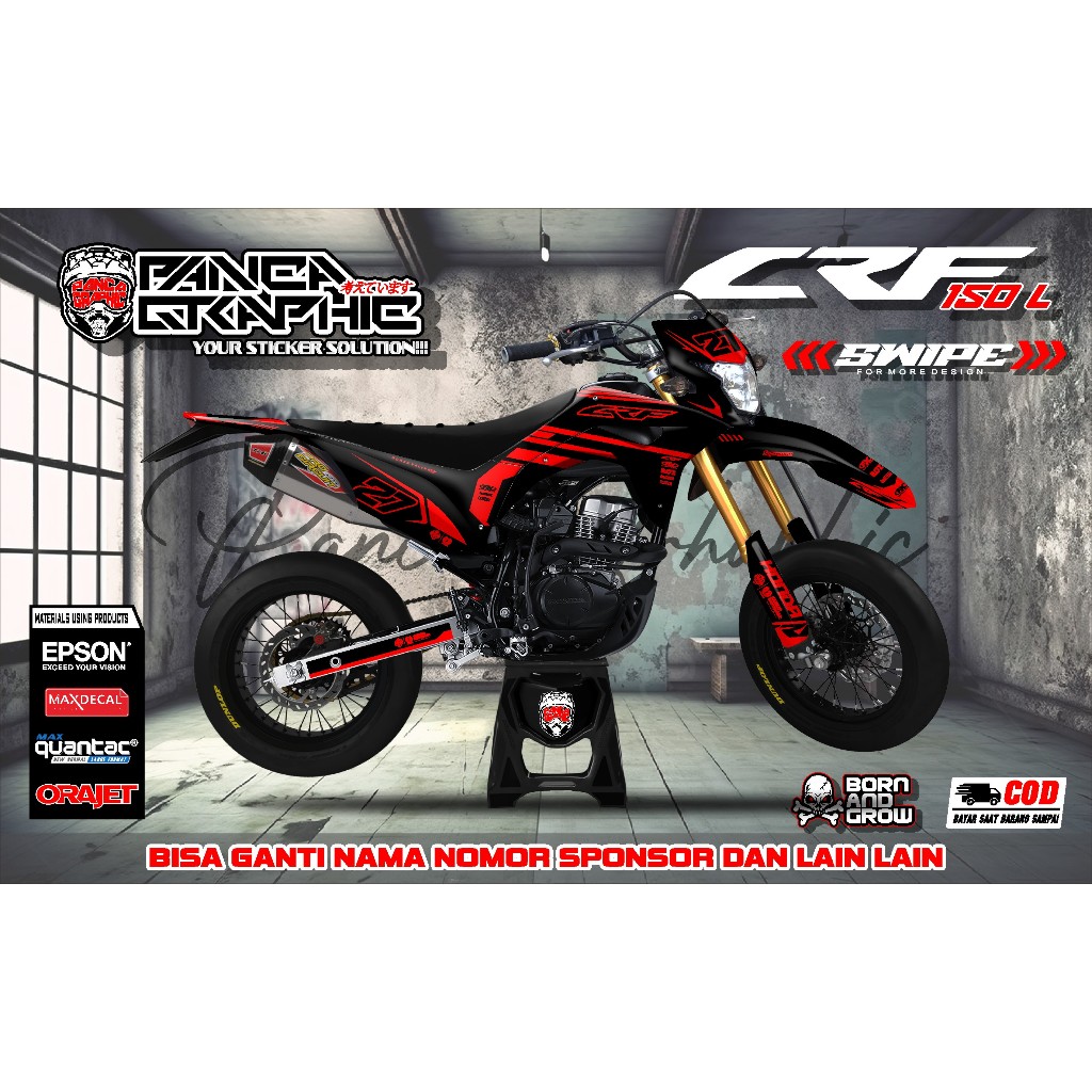 DECAL CRF 150 / STIKER CRF /DECAL CRF / HOLOGRAM / FULL BODY BISA CUSTOM NAMA NOMOR SPONSOR
