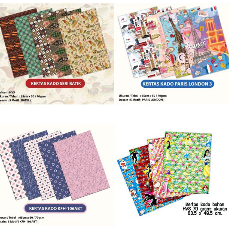 

Produk Terbaik FREE BUBBLE WRAP DUS 5 Lembar Kertas Kado Aneka Motif Karakter 65 cm x 5 cm7 gsm