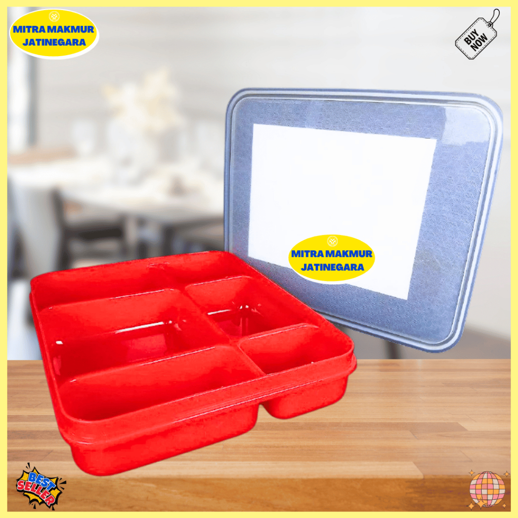 Komet Star Rantang Makanan Plastik Kotak dan Bulat Ompreng Kotak Bekal Rantang Catering Executive
