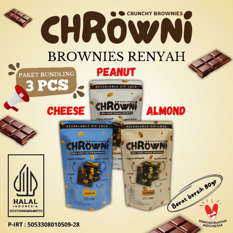

Chrowni 80gr Brownies Renyah Bundling 3pc