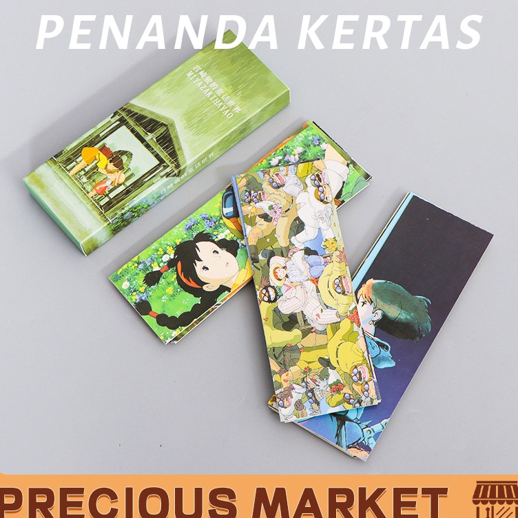 

Serbu Kejutan 3PcsSet Pembatas Buku Kertas Karakter Lucu Besar Desain Hayao Miyazaki Van Gogh Bookmark
