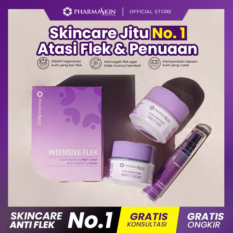 Pharmaskin Cream Flek Hitam Membandel Bpom - Intensive Flek Daily -  Krim Untuk Penghilang Plek Hita