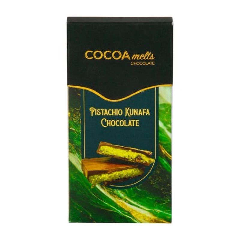 

JASTIP coklat UAE (dubai) Cocoa Melts Pistachio Kunafa Chocolate 100g