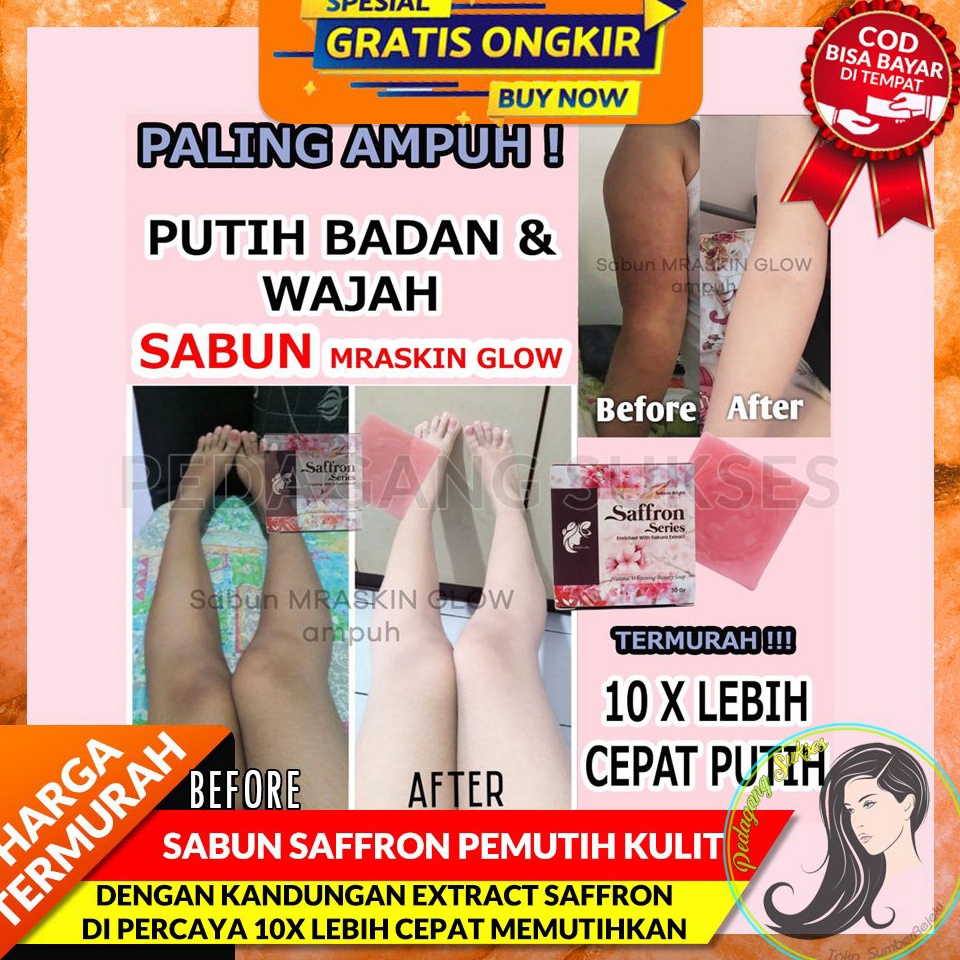 Penjualan Berkualitas TERAMPUH SABUN PEMUTIH BADAN WAJAH AMPUH  SABUN SAFFRON PEMUTIH WAJAH AMPUH  K