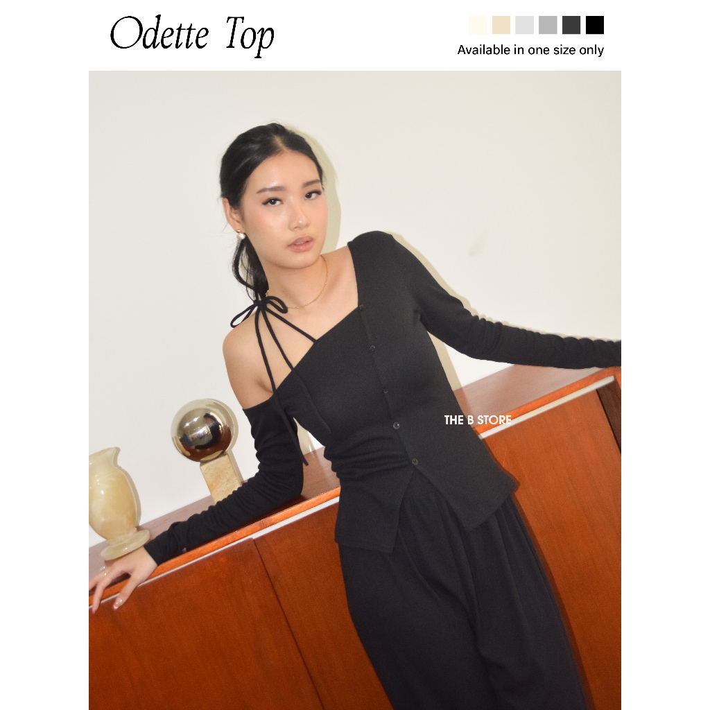 ODETTE TOP | THEBSTORE | Atasan Rib Knit Off Shoulder Sabrina Top Atasan Top Stretch Rib Knit
