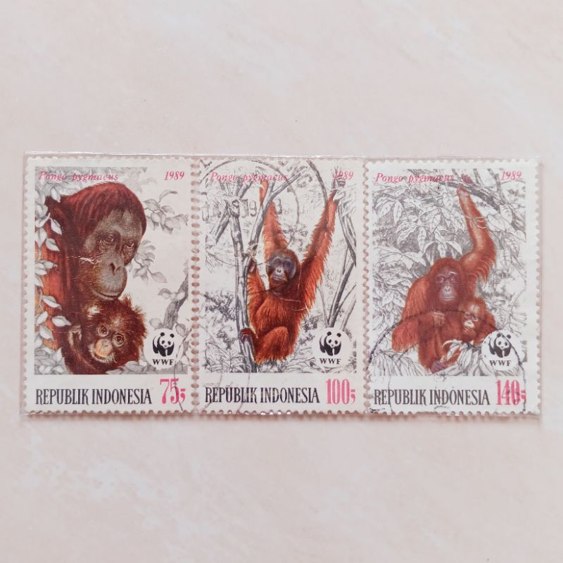 

(AC) Perangko Indonesia 1989 Orang Utan Set 3 pcs Used