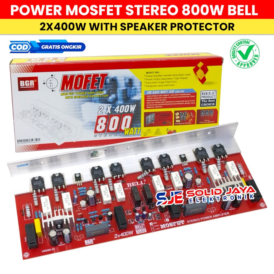 KIT POWER MOFET 800W STEREO TRANSISTOR FINAL ASLI 2X400 WATT 800 W PLUS PROTEKTOR PROTECTOR TR MOSFE