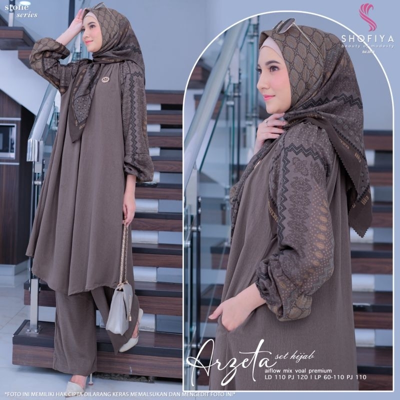 divya arzeta one set tunik shofiya tunik airflow long tunik import crinkle setelan tunik dan celana 