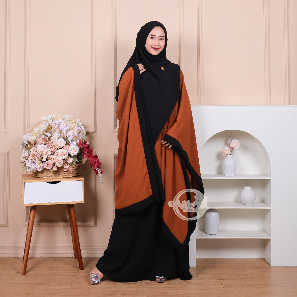 Set Arafah Kaftan Crincle Airflow Premium Pashmina Cadar Abaya - Muslim Wanita