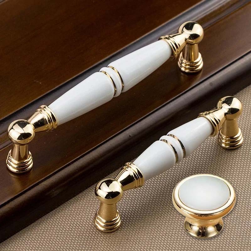 Ceramic Handle Tarikan Keramik Hendel Pintu Lemari Ceramic Putih Bulat Laci Pintu Lemari Knob