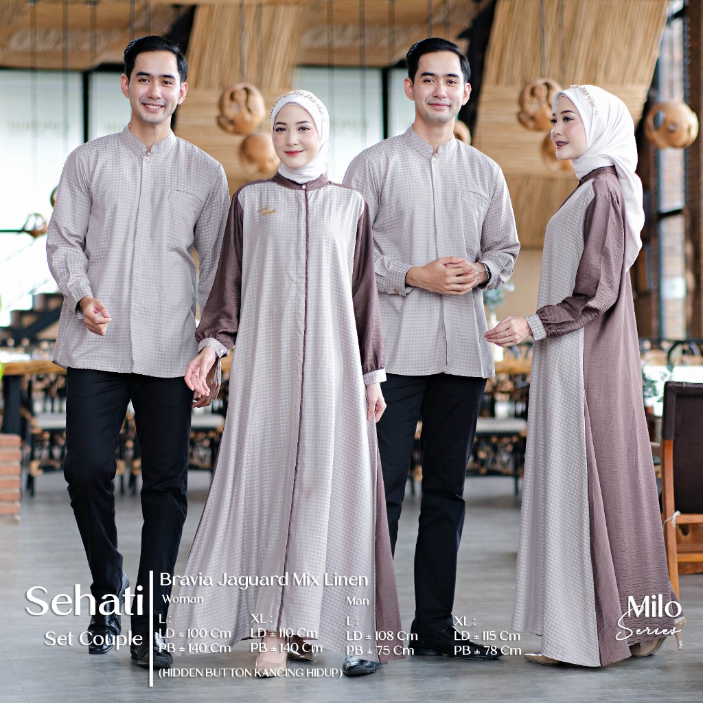 Setulus Signature Sehati Couple Lebaran Keluarga Muslim Gamis Dress Wanita Koko Kemeja Kurta Pria Pa