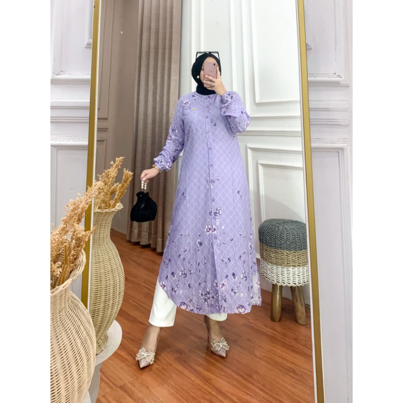 BEST SELLER LONG TUNIK KAMILA RAYON ADEM / TUNIK SIMPEL KEKINIAN / OOTD HIJAB