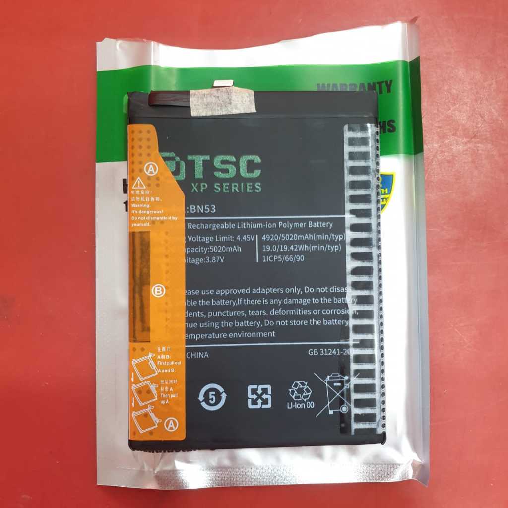 BATERAI XIAOMI REDMI NOTE 9 PRO/REDMI NOTE 10 PRO/MI12T BN 53 ORI