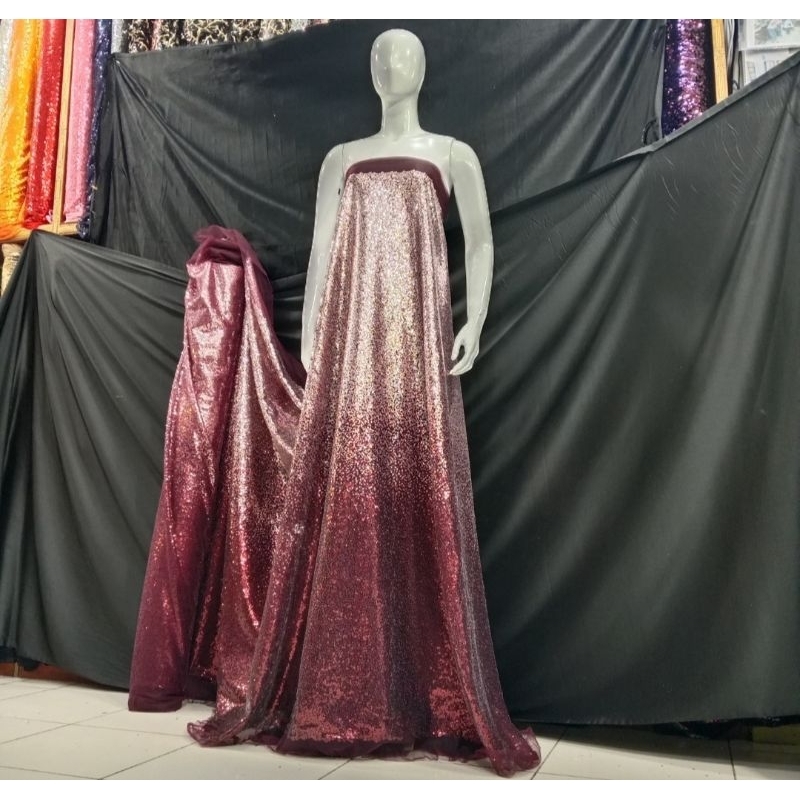 bahan kain tile sequin gradasi mewah terbaru/tile Payet ombre antik import/tile seribu payet cantik