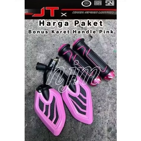 Paket Spion Motor Variasi Black Pink Handgrip Jalu Black Pink