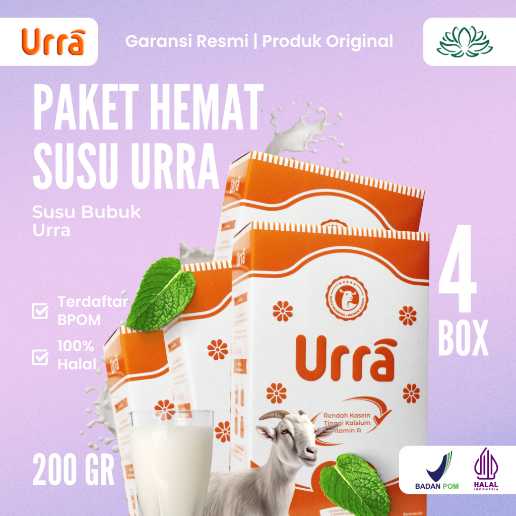 

Susu Urra 4 Box Susu Kambing Saanen Eropa Premium 100% Original