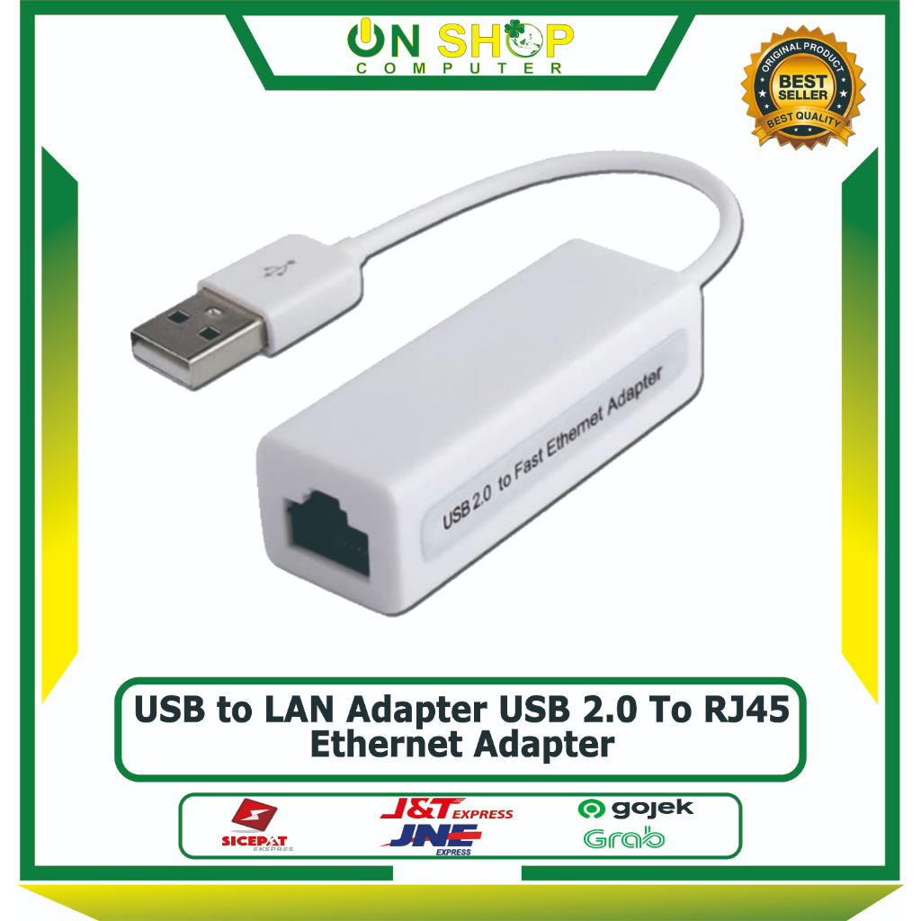 USB LAN  / USB to LAN Adapter USB 2.0 To RJ45 Ethernet Adapter  / Konverter USB to LAN /  Converter 