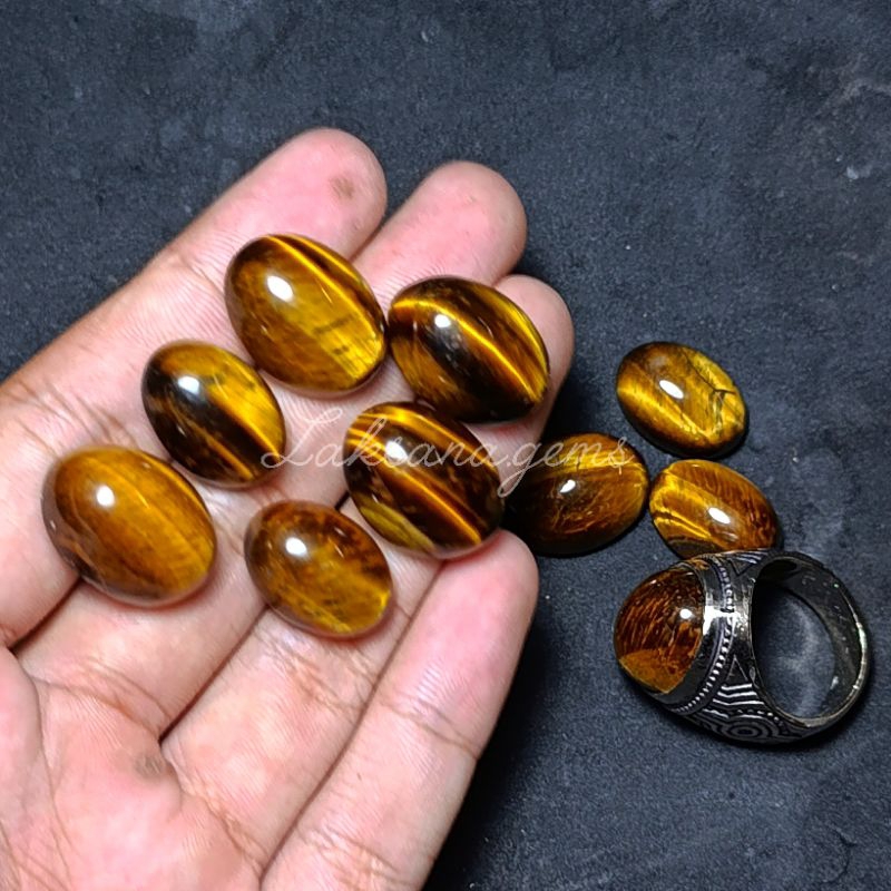 Batu Tiger Eye Gold Losstune/ Losstune Tiger eye Dim 15-18mm Natural / Bahan Tiger Eye Gold Super Qu