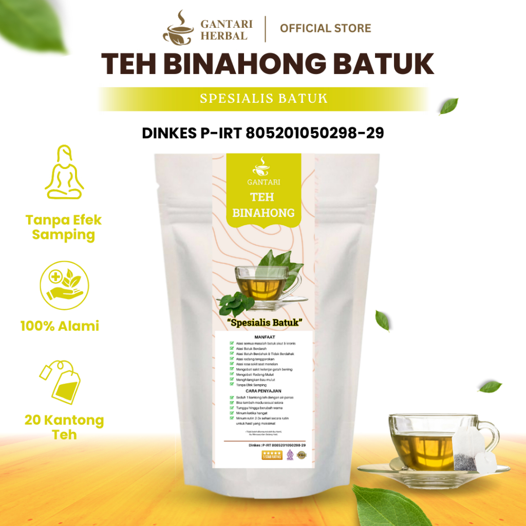 

GANTARI Teh Binahong / Mengatasi Batuk Isi 20 Kantong Teh