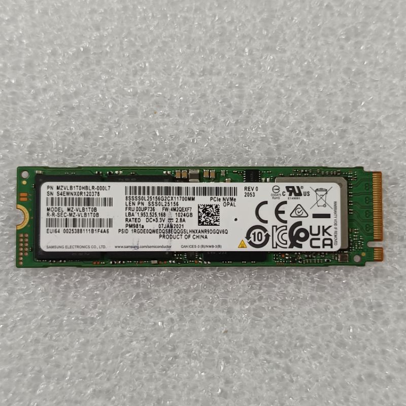 ssd m.2 nvme 2280 1TB 1 TB 1000GB gen3 x4 bekas second murah original