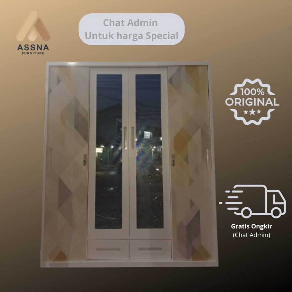 Asencio  lemari baju pakaian besi pintu sliding EW 45-03