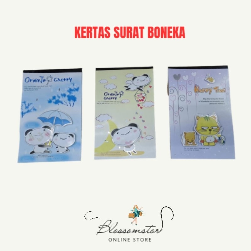 

BUKU KERTAS SURAT BONEKA / LETTER PAPER NOTES / ANIMAL DOLL CHARACTER MAIL NOTE