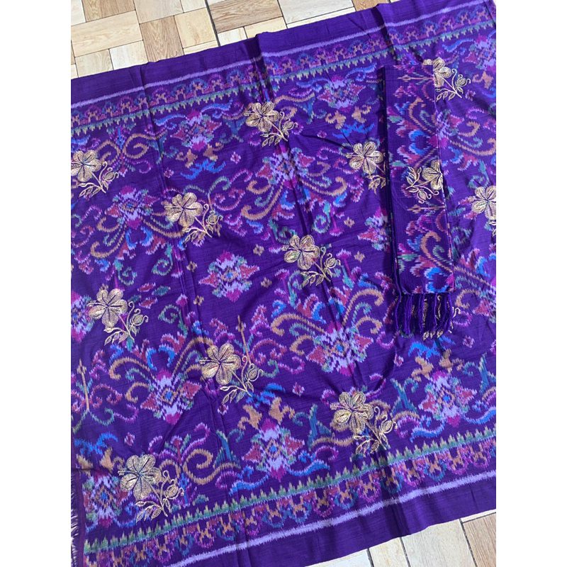 Kamen Endek Semi Mastuli Tretes Pucuk Set selendang