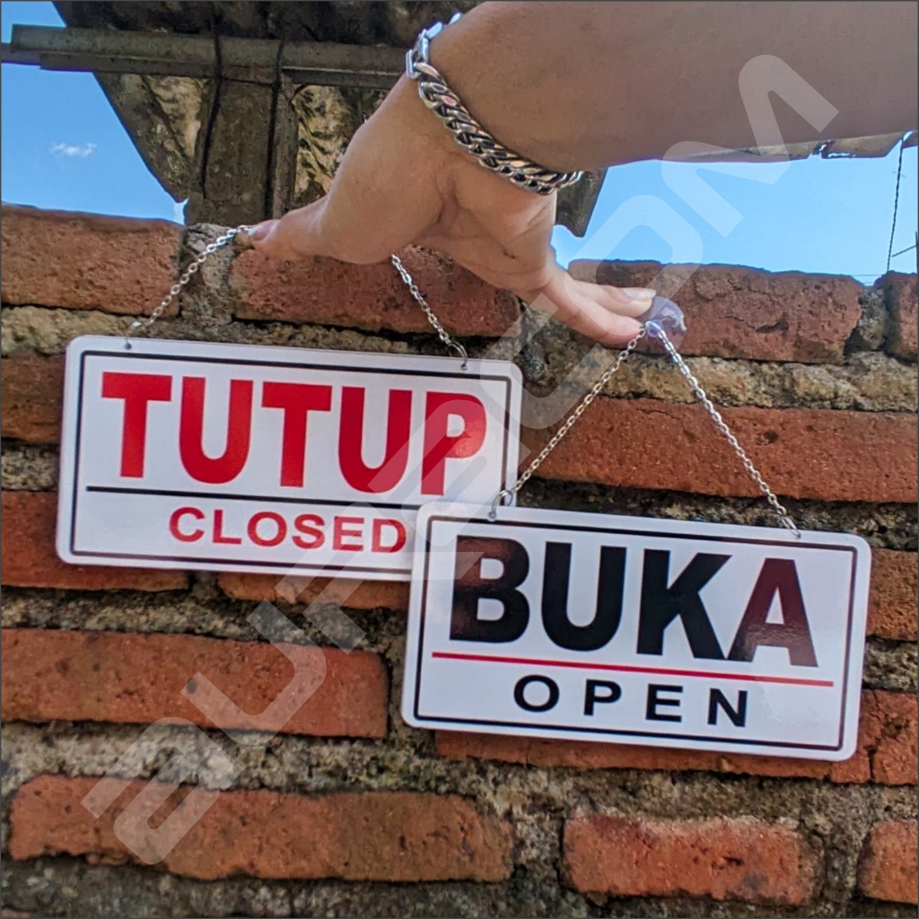 

AKRILIK SIGN BUKA(OPEN)& TUTUP (CLOSED)_ Open Closed _ Buka Tutup ukuran standar 10x20 cm