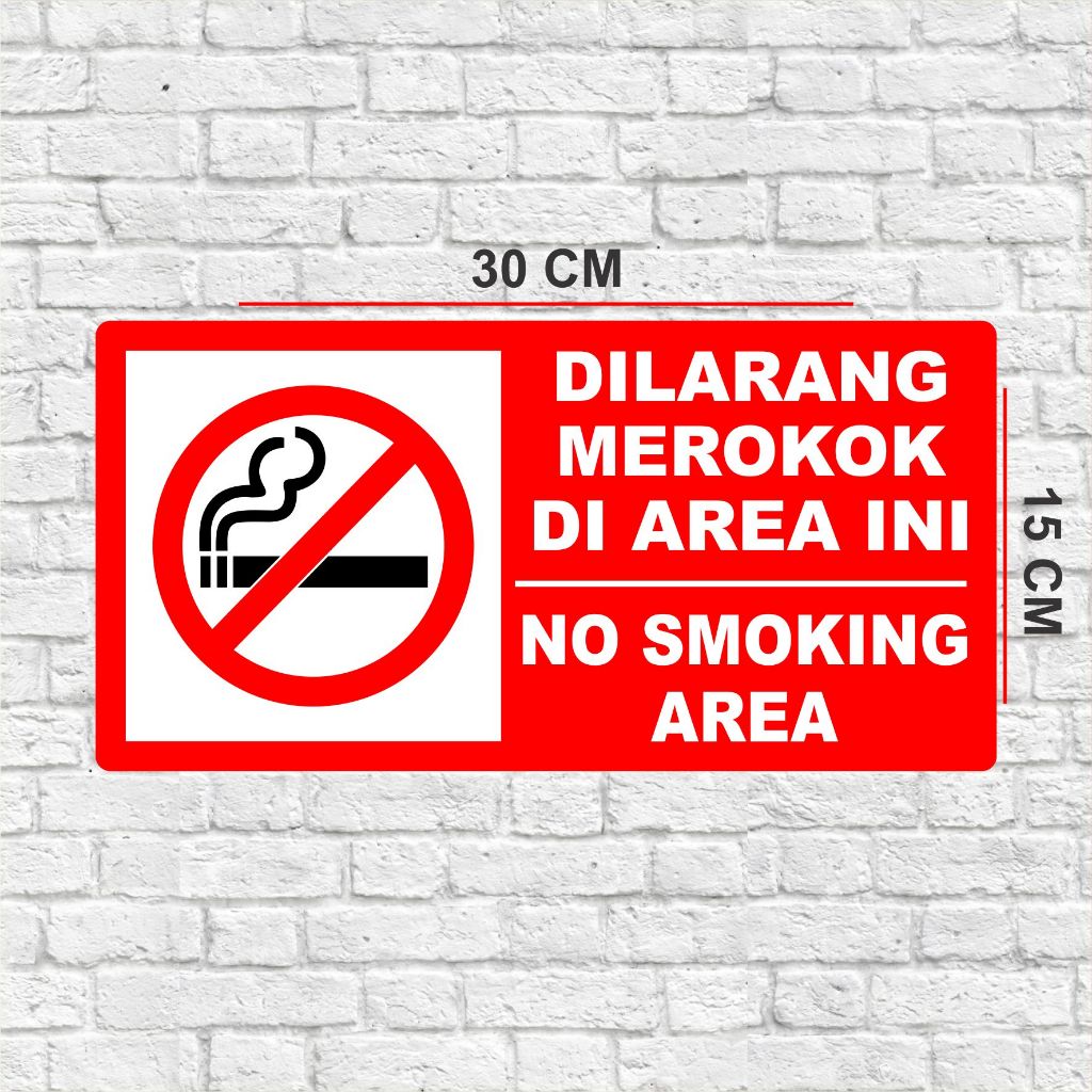 

No Smoking Label Akrilik Tempel - Rumah / Kantor / Cafe / Sekolah (NS-03)