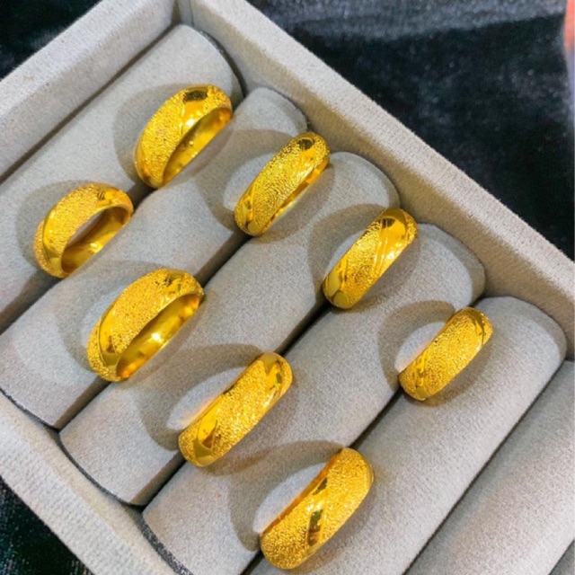 cincin tunangan pp Lapis Emas 24krt Crum Emas Muda 6 gram Cincin Cewek Replika Premium Gold