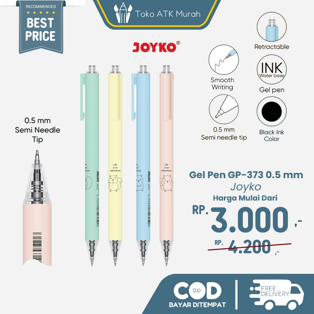 

Gel Pen Joyko GP-373 0.5 mm Pulpen Pena
