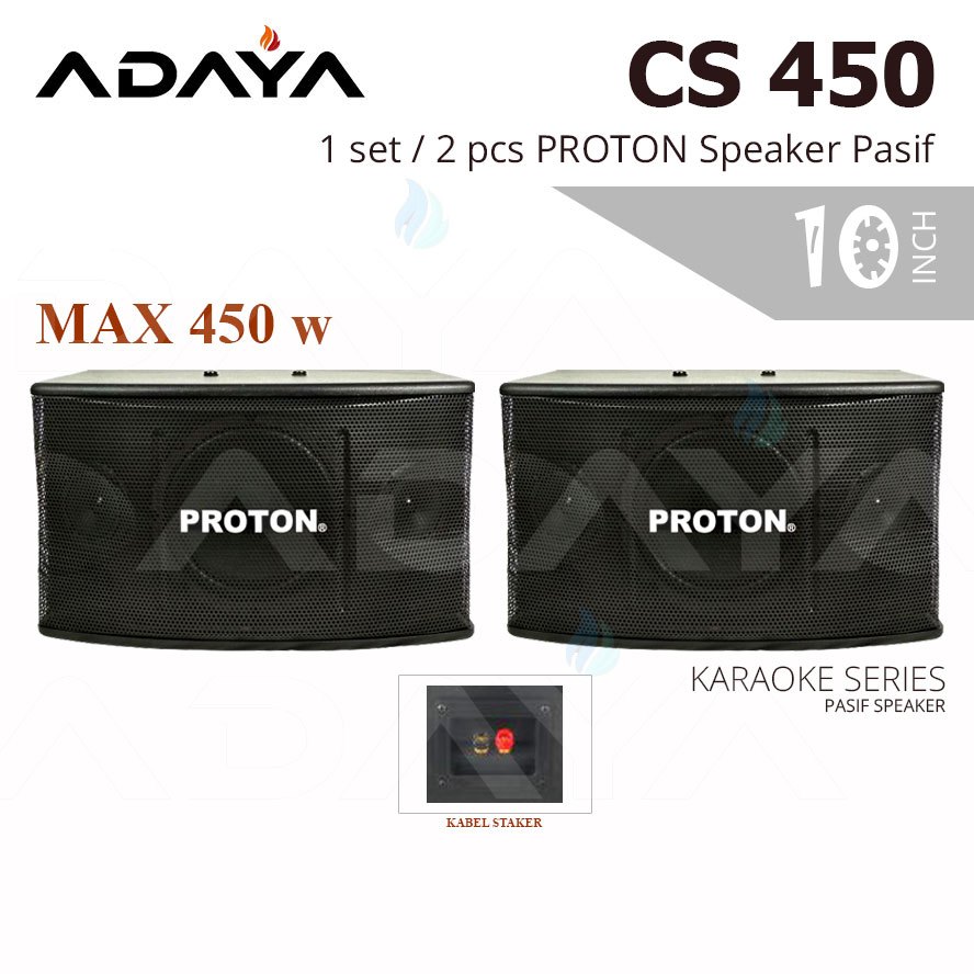 Speaker Pasif 10 Inch Karaoke Series 450 watt Proton / Alpha Seven CS 450 Sepasang