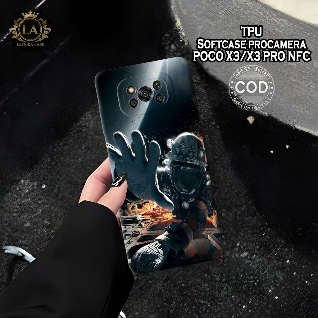 Case POC0 X3 / X3 Pro NFC - Leviora Case - Fashion Case Astronot - Softcase POC0 X3 / X3 Pro NFC - C