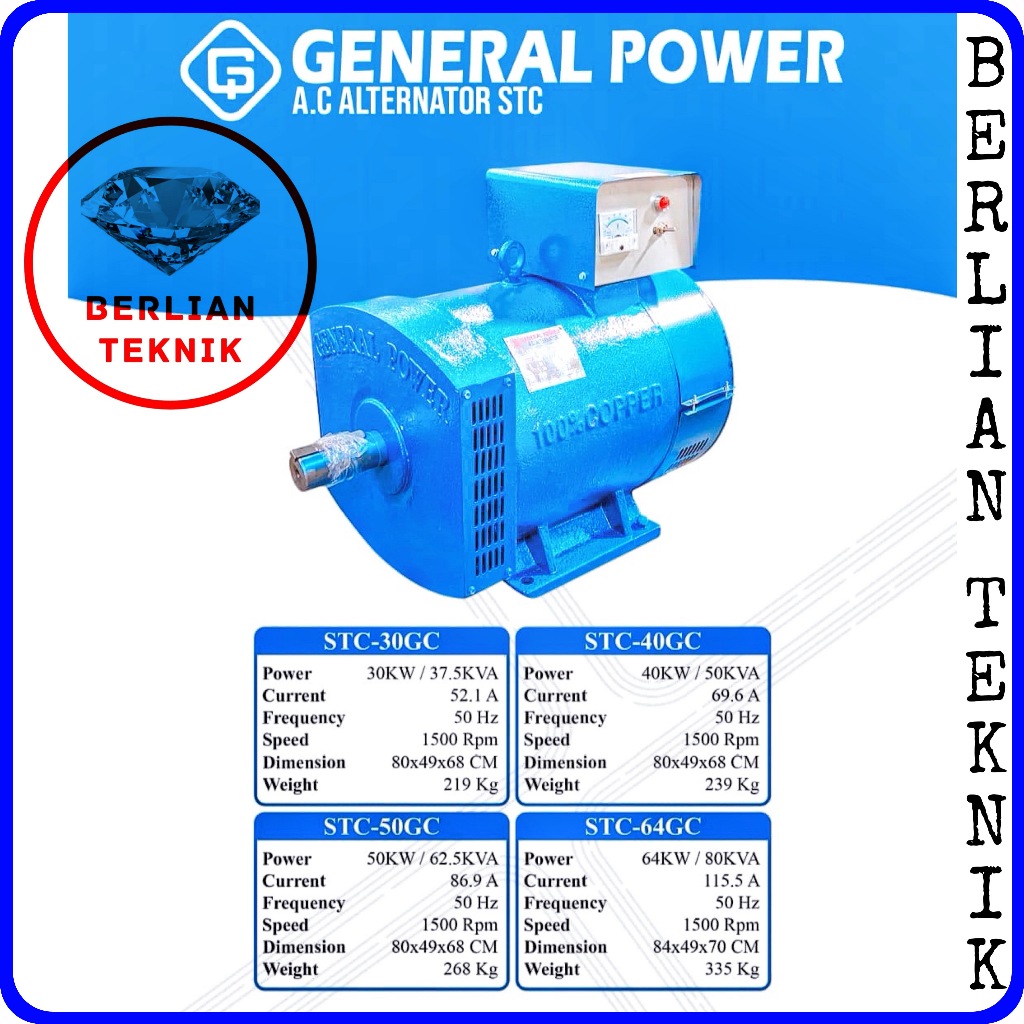 Dinamo Alternator Tembaga General STC 30 KW 3 Phase