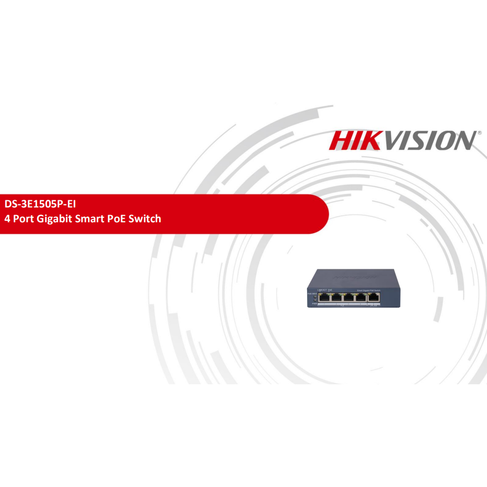 DS-3E1505P-EI 4 Port Gigabit Smart PoE Switch hikvision