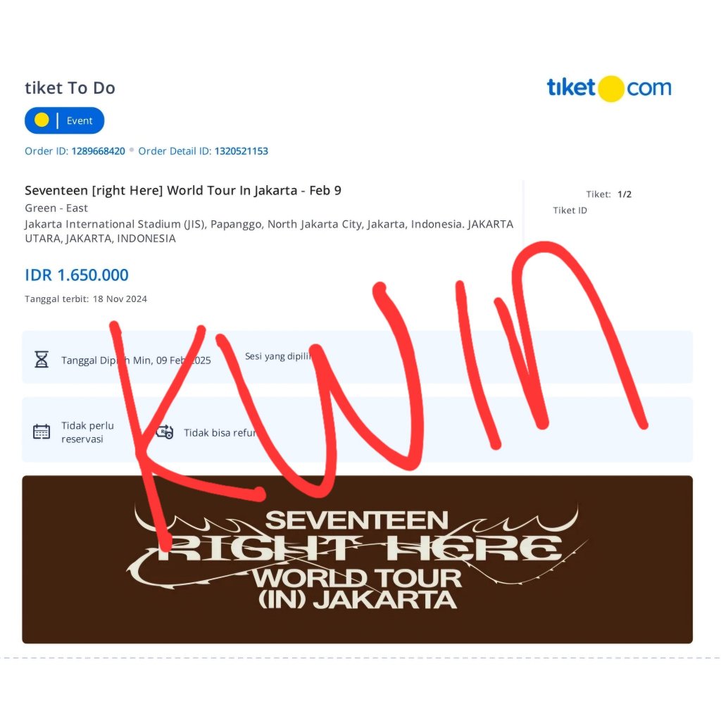 TIKET KONSER SEVENTEEN RIGHT HERE JAKARTA DAY2