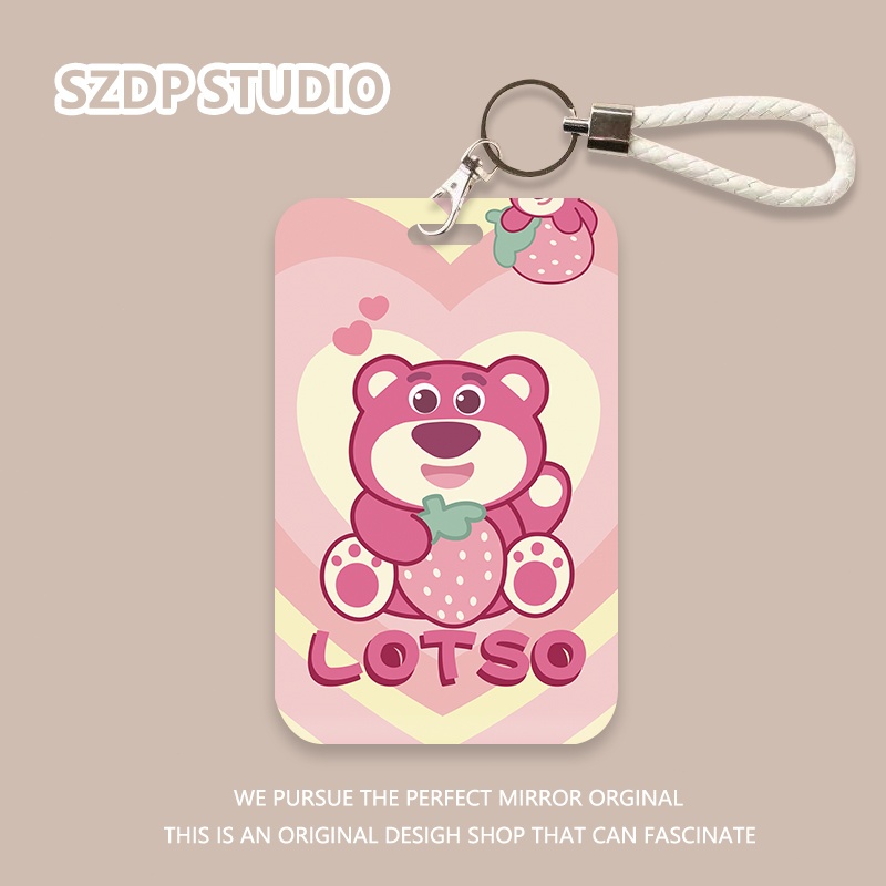 

Kartun Korea LOTSO Pink Love Strawberry Bear Kartu Bus Kartu ID Kartu Bank Penutup Pelindung Lucu Kawaii Penutup Pelindung Gantungan Kunci Terintegrasi