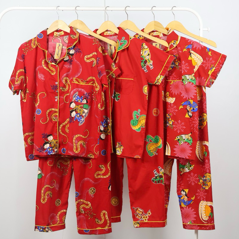 [WINGO] PIYAMA IMLEK / BAJU TIDUR IMLEK KERAH SHIO KELINCI ULAR COUPLE DEWASA IBU DAN ANAK CELANA PA