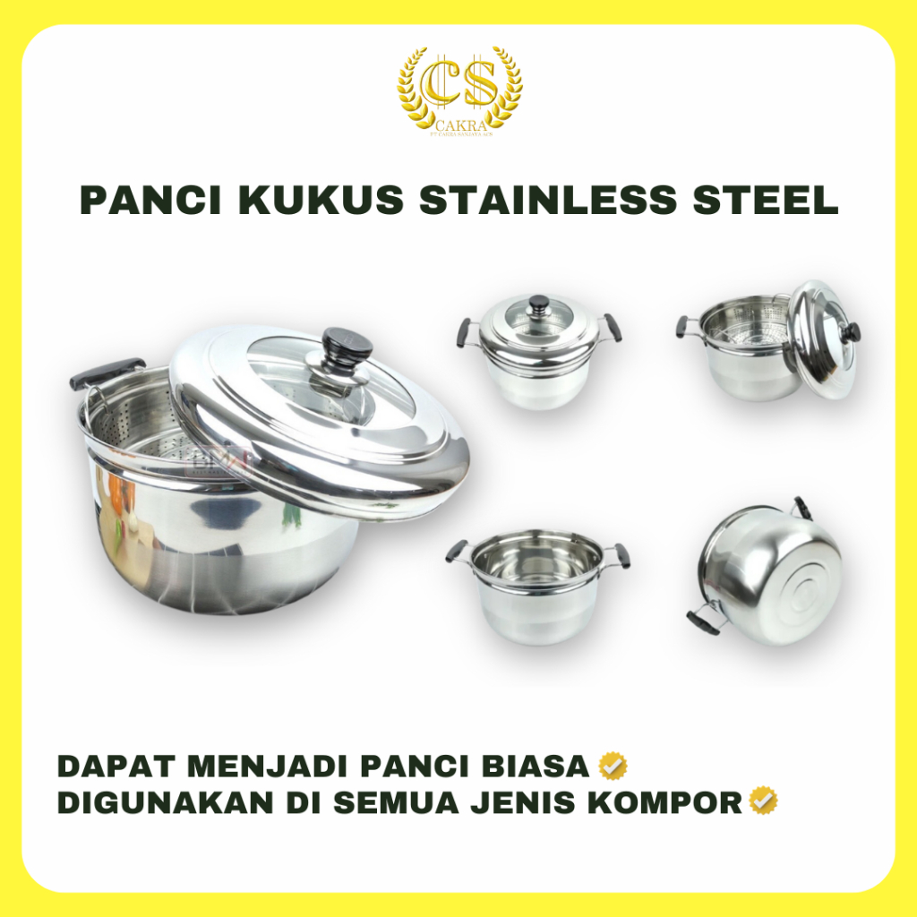 Panci Kukus Stainless Steel Dandang Panci Steamer Langseng Sarangan