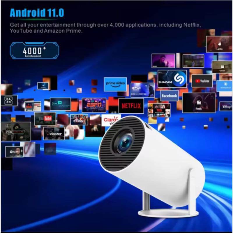 New Projector HY300 Infocus LED Proyektor 4K Wifi6 Dualband Wireless
