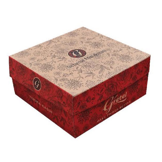 GRETEL R6 BROWN 15x15 6.5CM KARDUS DUPLEX KRAFT DUS KUE JAJAN ROTI DOS NASI KOTAK LUNCH SNACK BOX